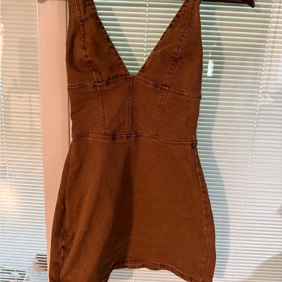 PrettyLittleThing Dresses & Skirts - Pretty little thing tan jean dress.